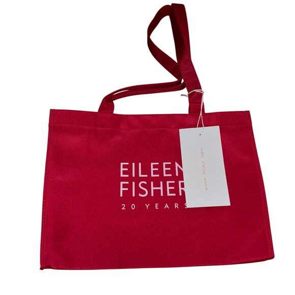 Eileen Fisher Handbags - Eileen Fisher 20th Anniversary Tote Bag Red Nylon with inside pocket-Never Used